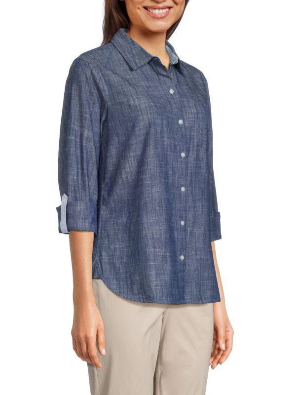 Tommy Hilfiger Roll-Tab Chambray Button Down Shirt 3
