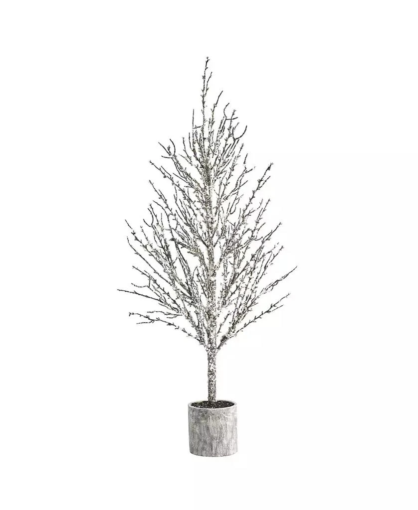 NEARLY NATURAL Snowed Twig Artificial Tree in Decorative Planter
