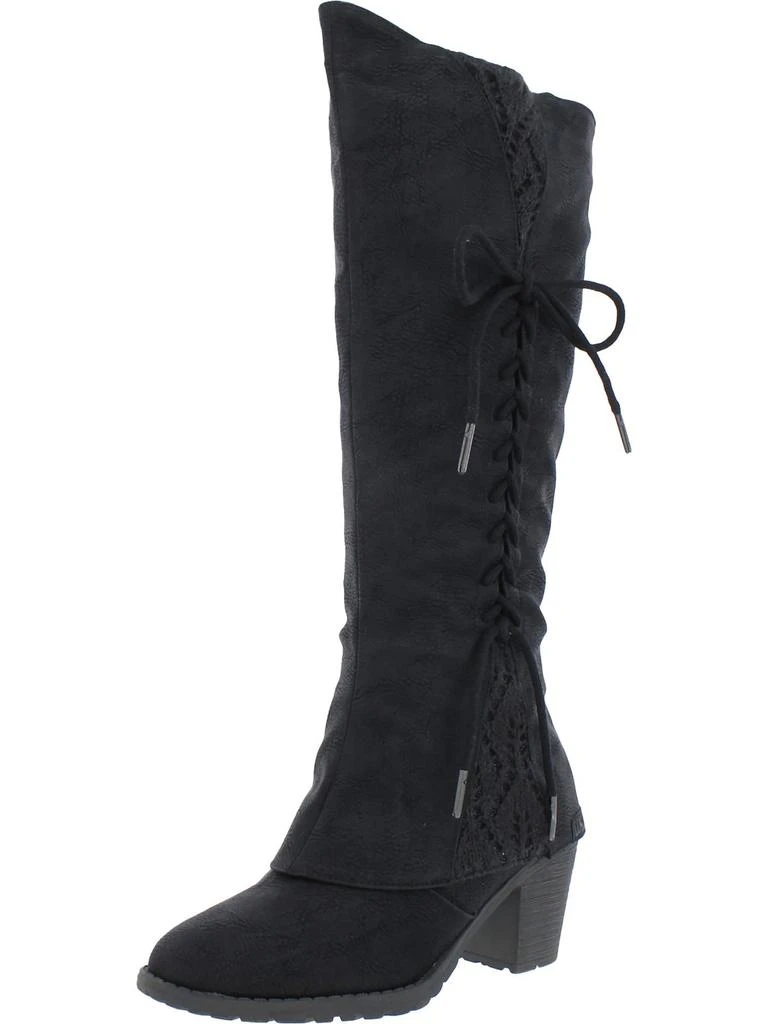 LUKEES by MUK LUKS Lacy Leo Womens Faux Leather Comfort Knee-High Boots 1
