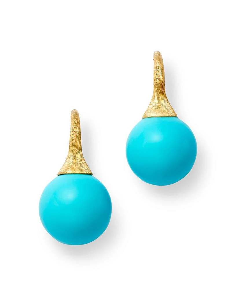 Marco Bicego 18K Yellow Gold Africa Boule Boule Turquoise Drop Earrings 1