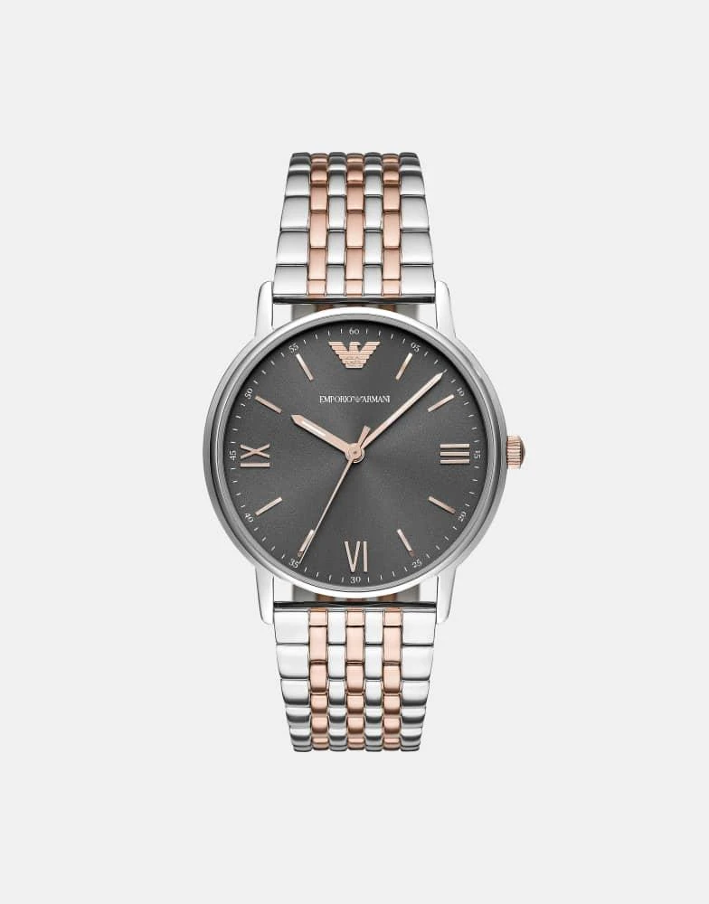 Emporio Armani Emporio Armani Men's three-hand two-tone steel watch in 2-tone, rose gold, silver