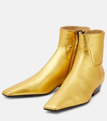 Khaite Marfa metallic leather ankle boots 5