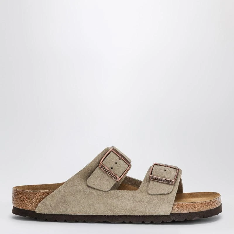 Birkenstock Taupe suede Arizona slide 1