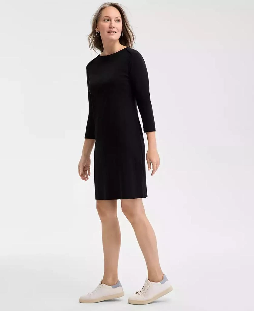 Style & Co Women's Cotton 3/4-Sleeve Boat-Neck Dress, Exclusively at Macy's 3