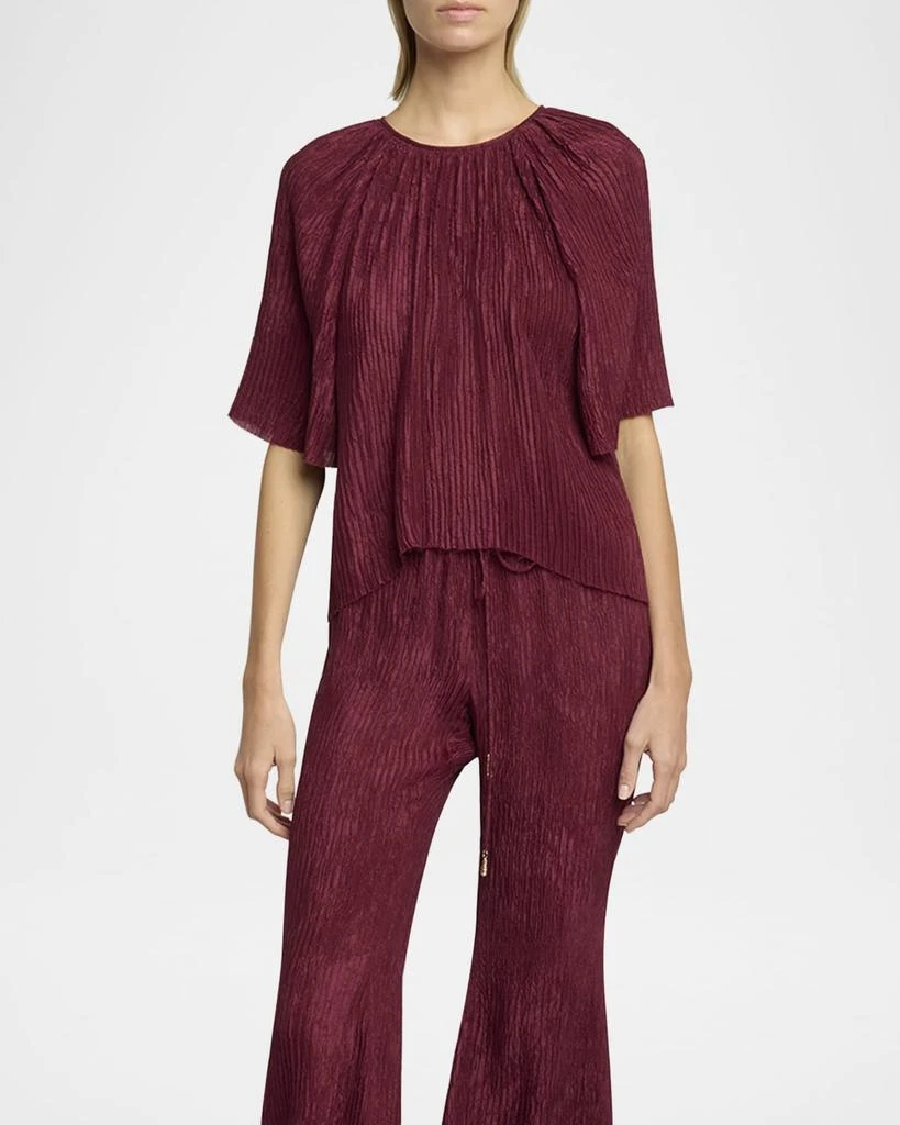 Gabriela Hearst Nula Plisse Silk Top 2