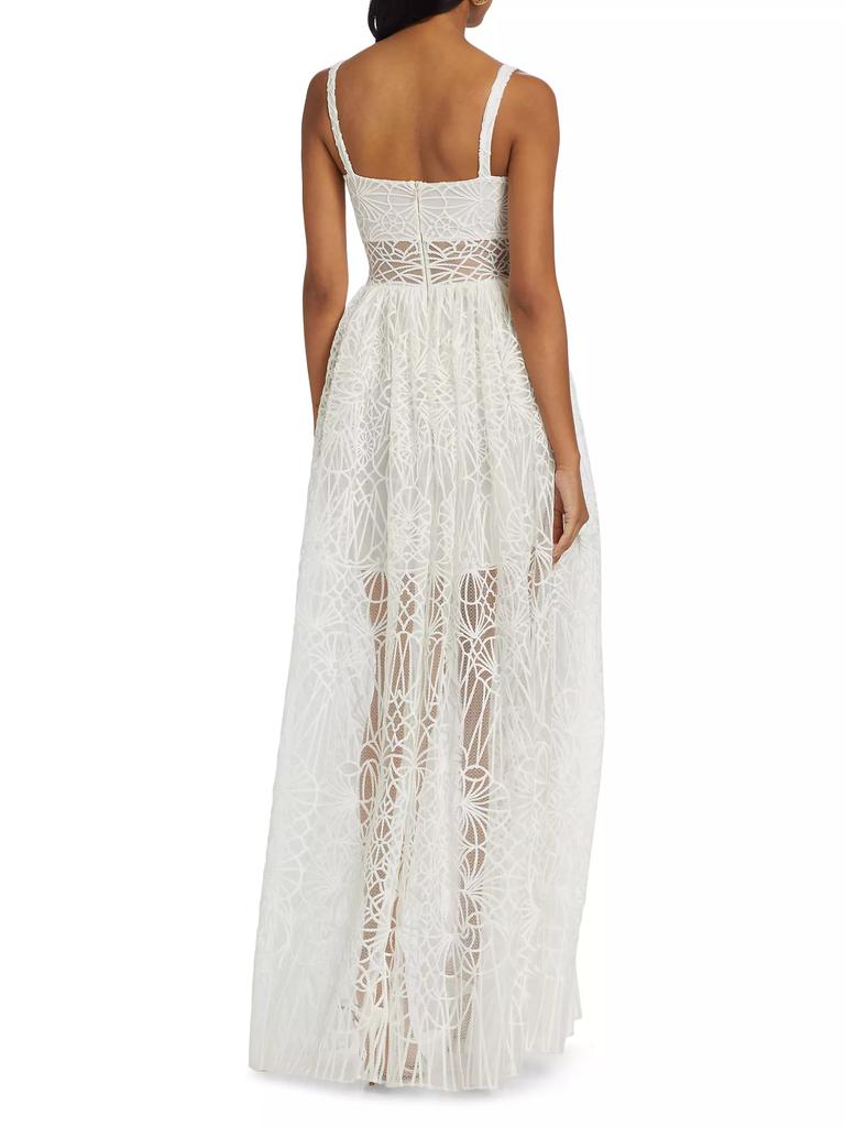 MEDI EMBROIDERY TULLE LACE DRESS ホワイト　S 大人気のMEDI EMBROIDERY TULLE LACE DRESSが緊急再販売決定