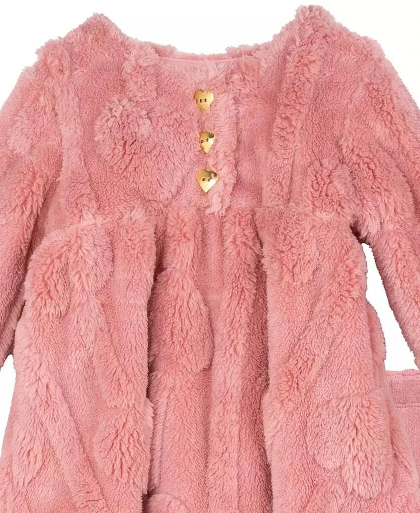 Rare Editions Baby Girl Fuzzy Heart Top And Legging, 2-Piece Set 4