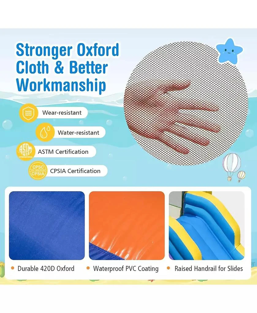 Gymax Kids Inflatable Water Slide Park Bounce Castle w/ 50 Ocean Balls
735W Blower 7