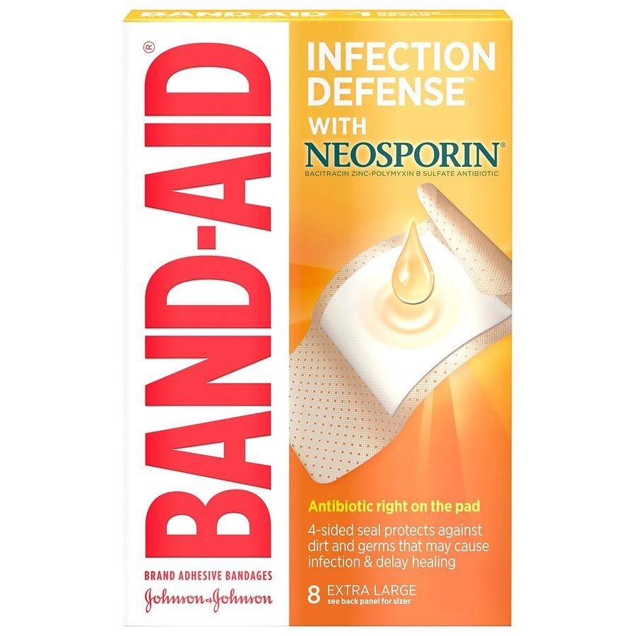 Band-Aid Adhesive Bandages Infection Defense With Neosporin Antibiotic Extra Large 1