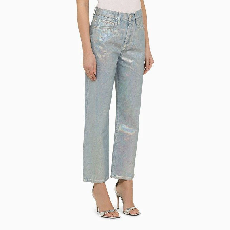 FRAME LA JANE CROPPED JEANS IN HOLOGRAM DENIM 3