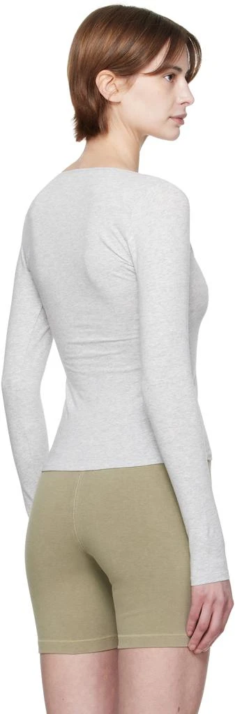 SKIMS Gray Cotton Jersey Scoop Neck Long Sleeve T-shirt 3