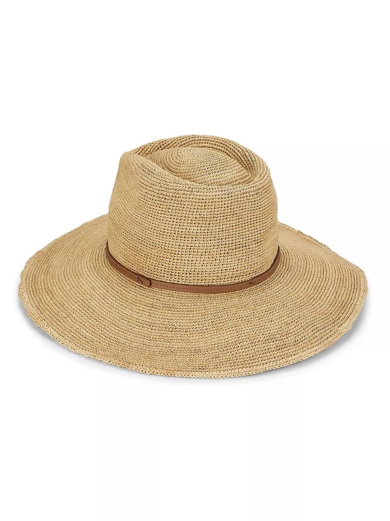 Rag & Bone Faux-Leather-Trim Raffia Cowboy Hat 3