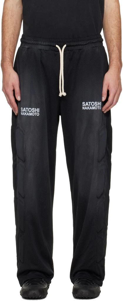 Satoshi Nakamoto Black Mesh Moto Lounge Pants 1