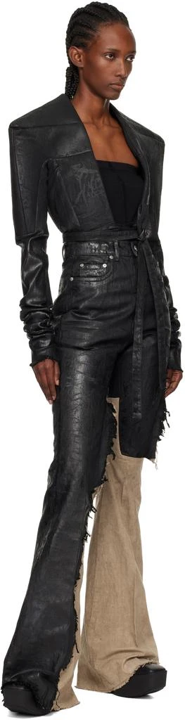 Rick Owens Black Concordians Tight Denim Jacket 4