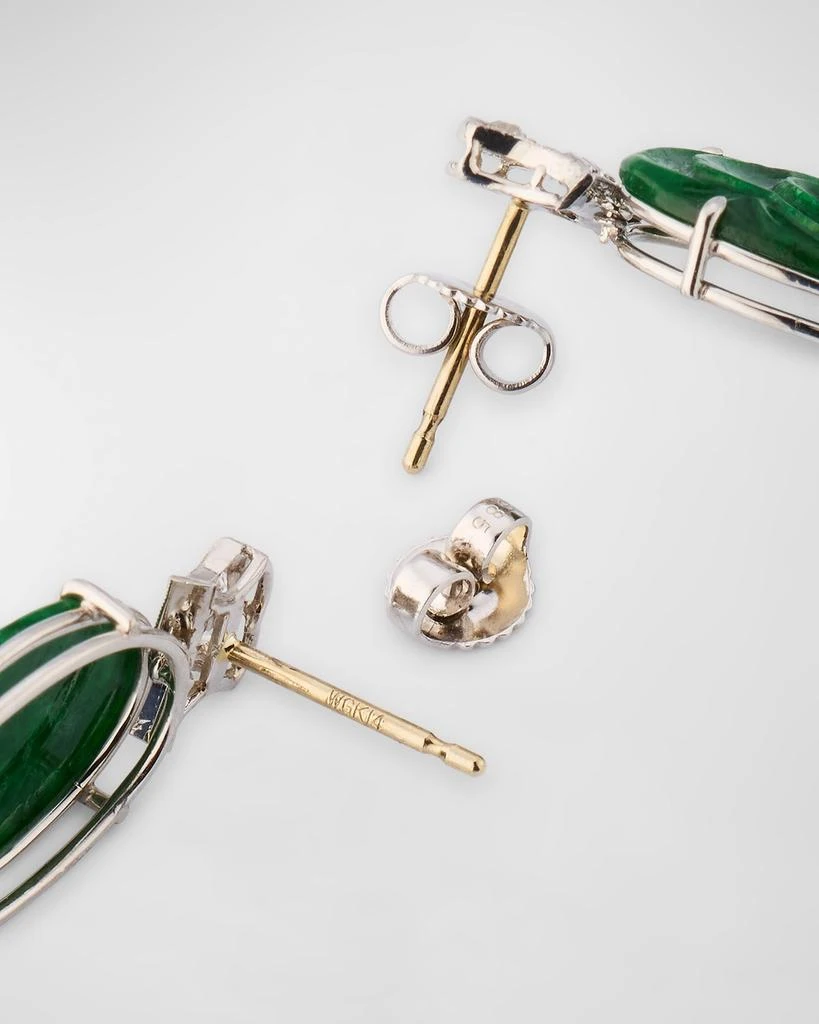 NM Estate Estate Platinum Carved Jadeite Earrings 4
