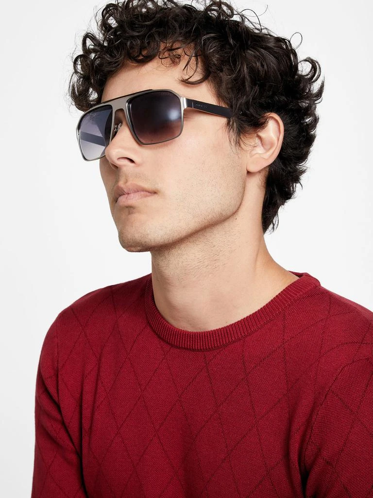 Guess Factory Flat Aviator Metal Sunglasses 2