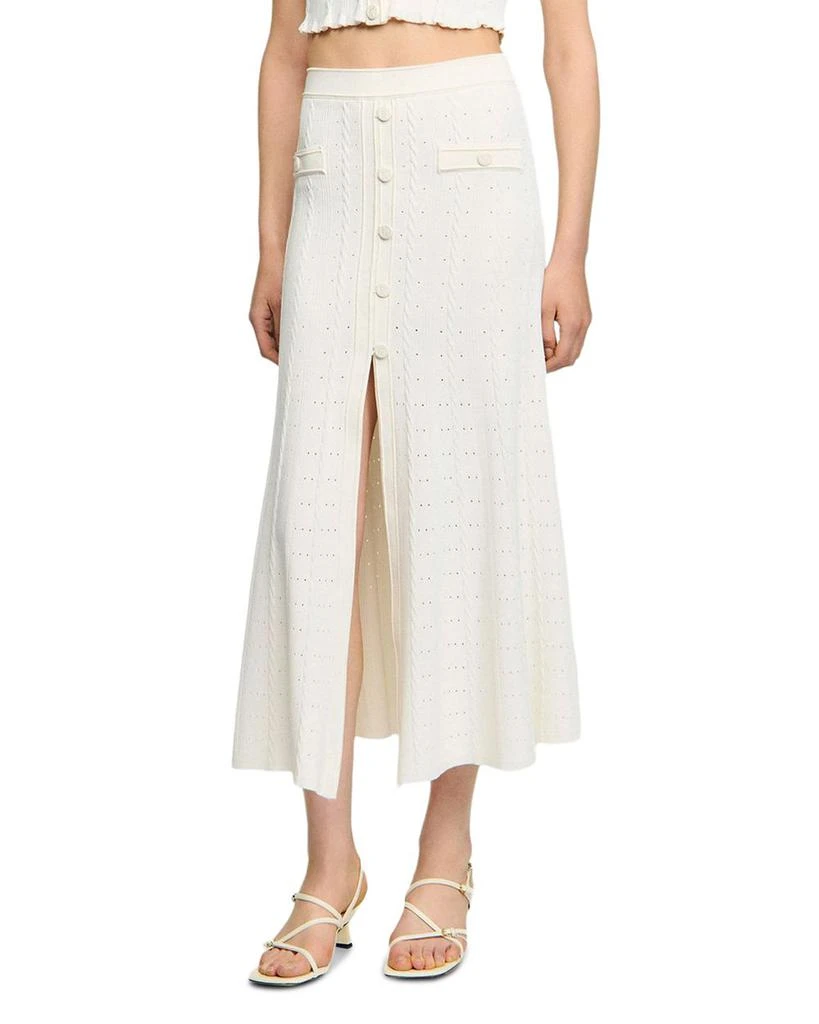 Sandro Pointelle Knit Maxi Skirt 1