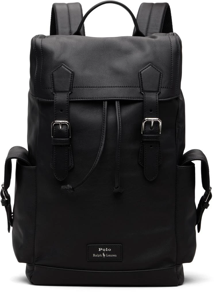 Ralph Lauren Black Smooth Leather Backpack