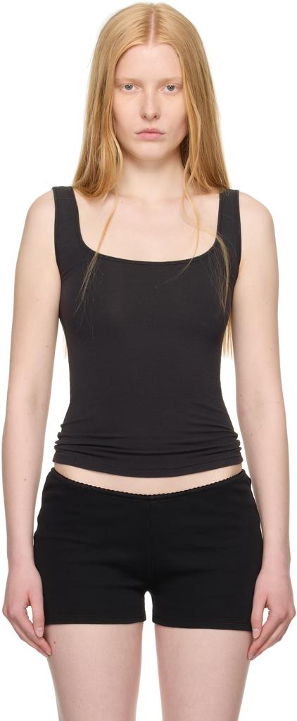 SKIMS Black Cotton Jersey Tank Top