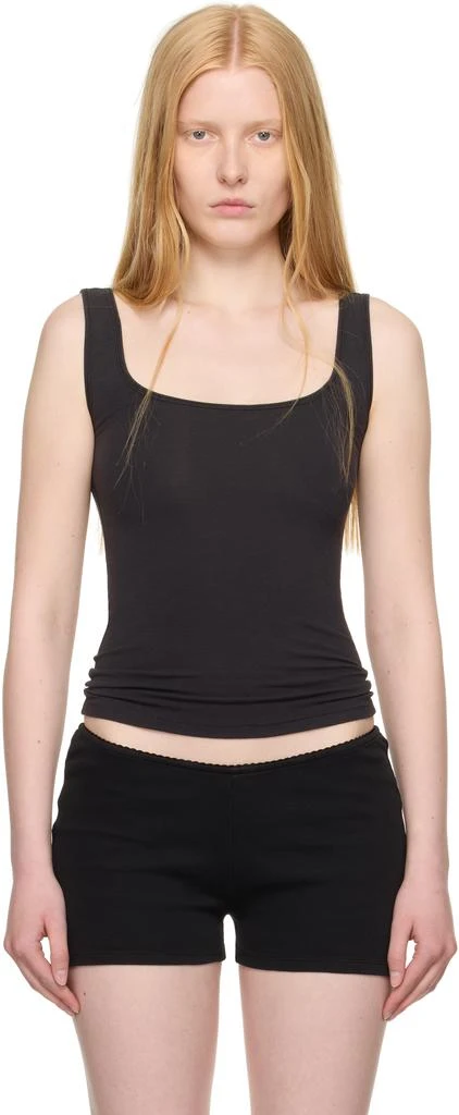 SKIMS Black Cotton Jersey Tank Top 1