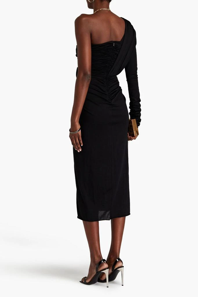 Dolce & Gabbana One-sleeve ruched wool-jersey midi dress 3