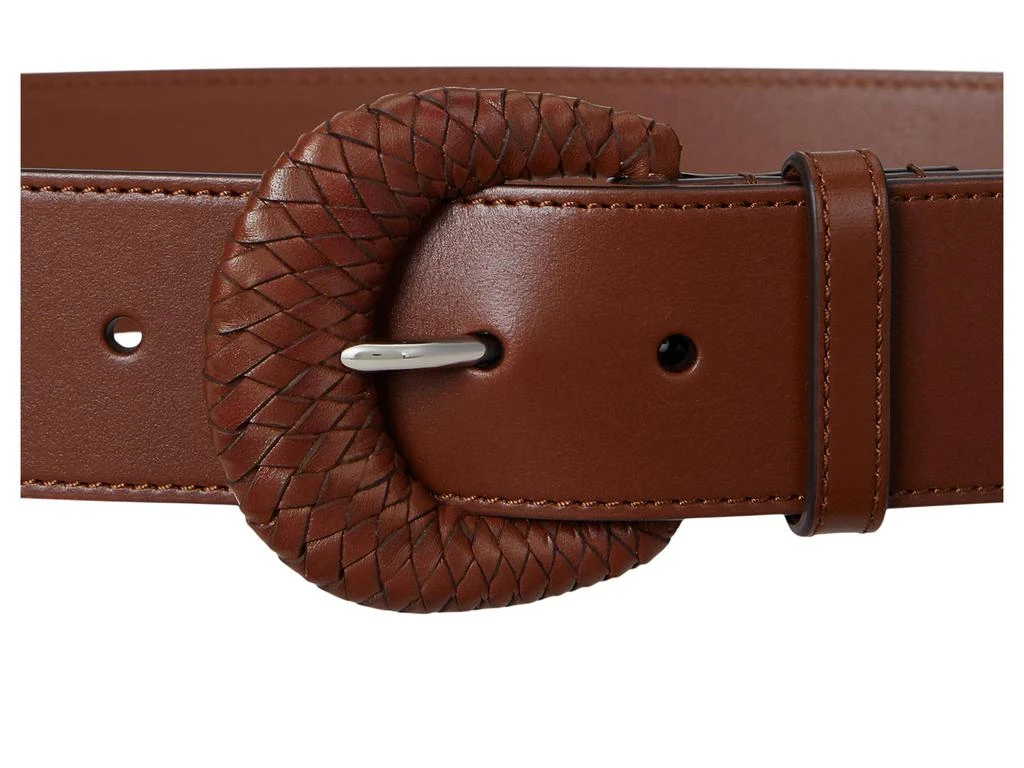 Ralph Lauren Woven-Buckle Vachetta Leather Wide Belt 2