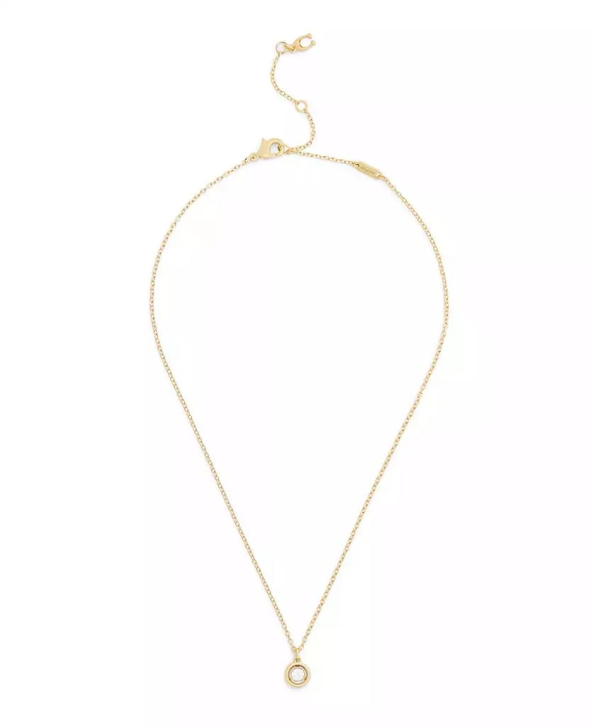 Coach Faux Stone Halo Circle Pendant Necklace