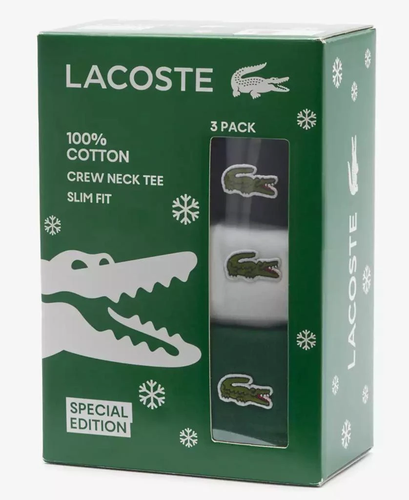 Lacoste Men
s 3-Pack Gift Set Slim Fit Crewneck T-Shirts 3