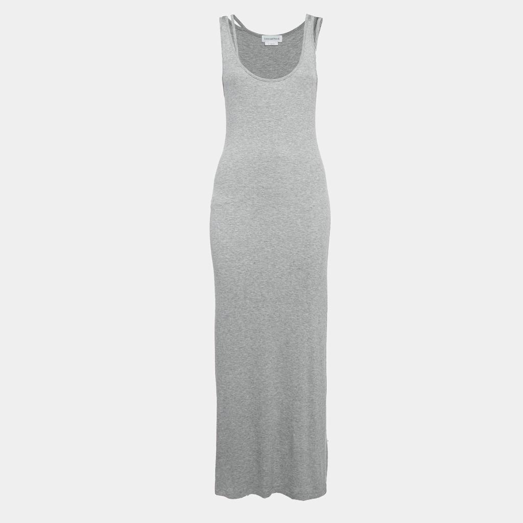 Lovers + Friends Lovers and Friends Grey Rib Knit Cut-Out Detail Sleeveless Maxi Dress M