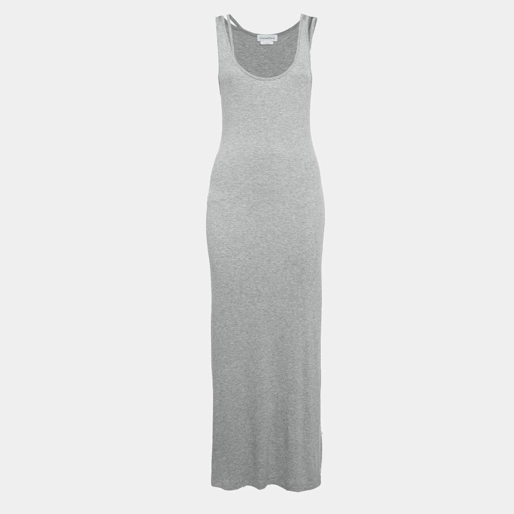 Lovers + Friends Lovers and Friends Grey Rib Knit Cut-Out Detail Sleeveless Maxi Dress M 1