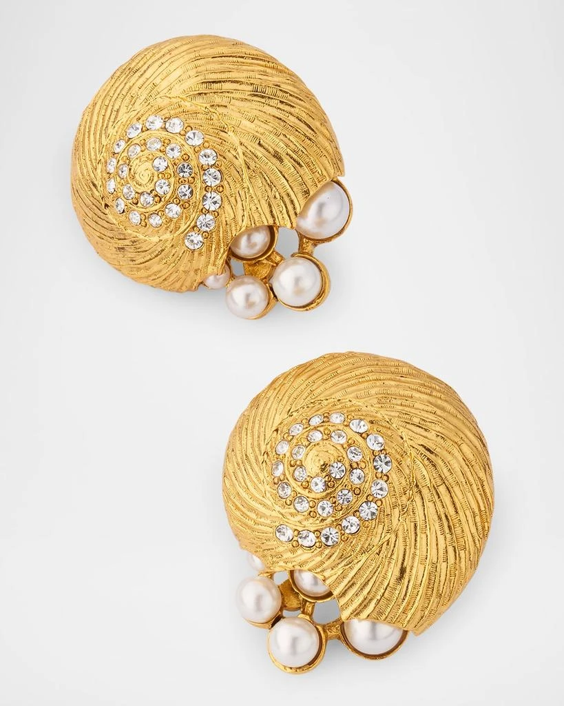 Elizabeth Cole Joelle Crystal and Faux Pearl Stud Earrings 3