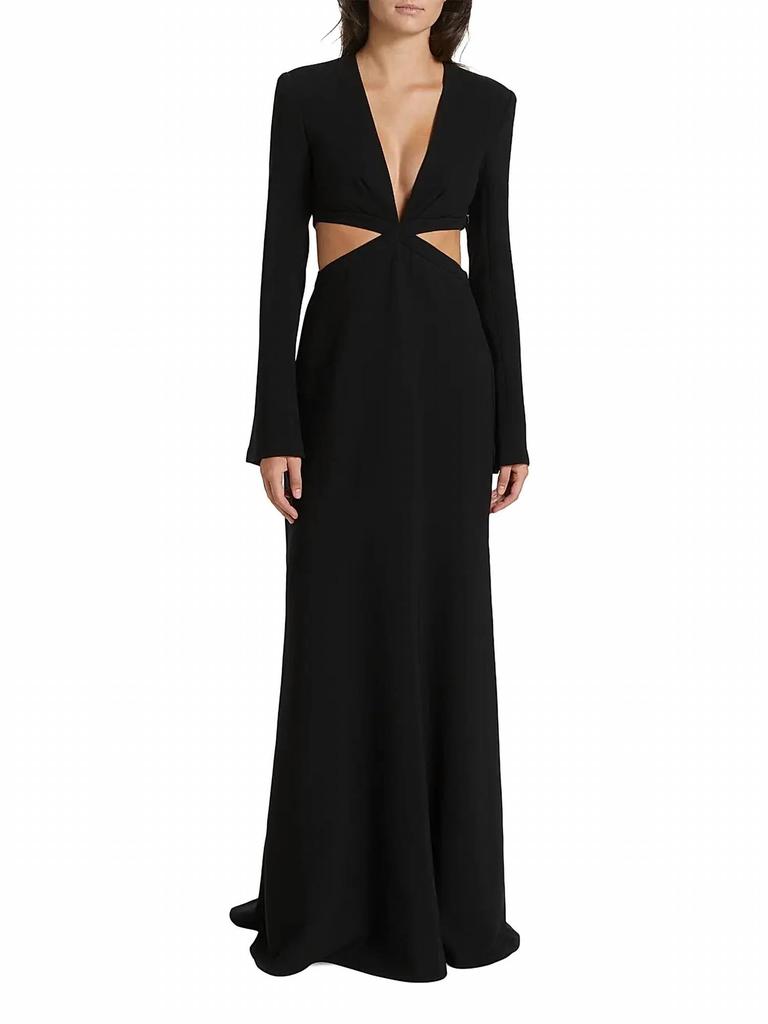 A.L.C. Issa Cutout Long-Sleeve Gown In Black