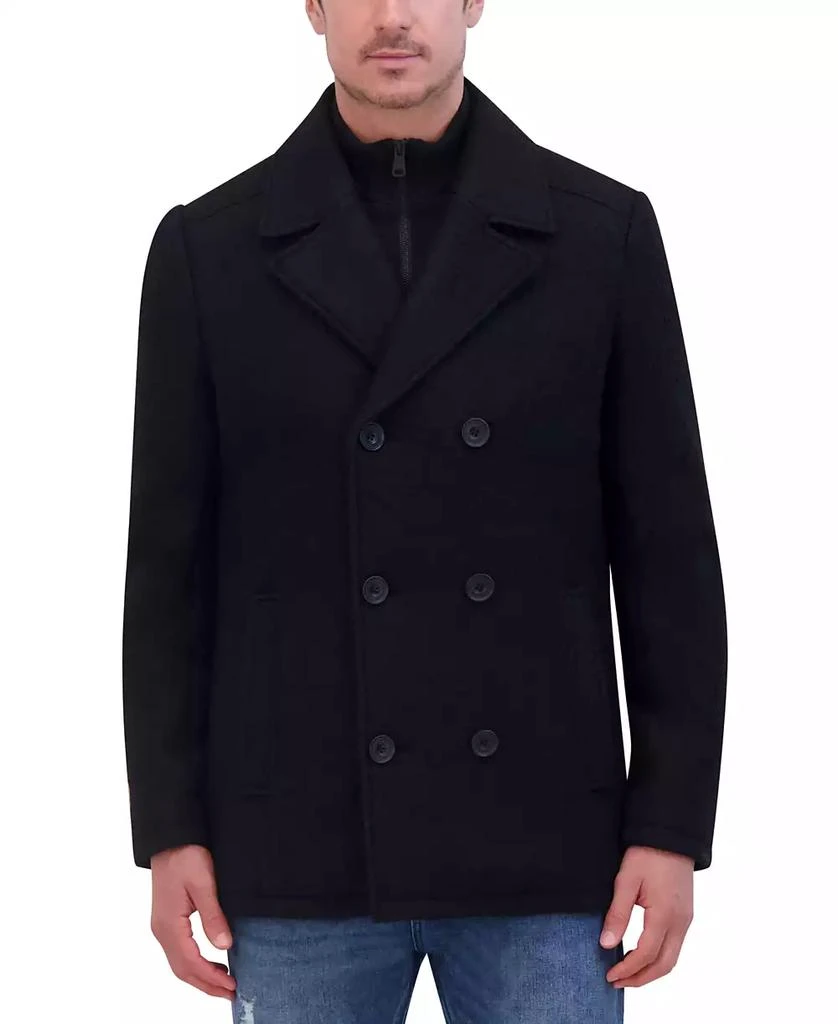 Kenneth Cole Men's Boucle Double Breasted Peacoat 1