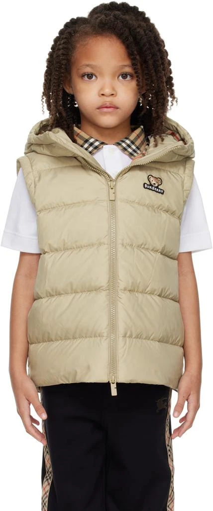 Burberry Kids Beige Hooded Down Vest