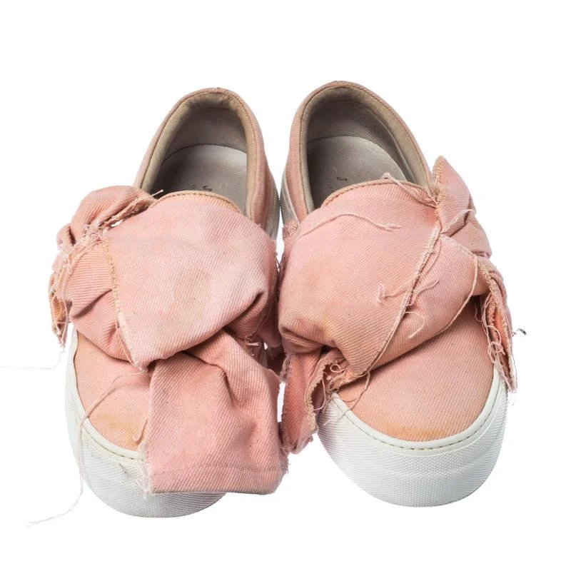 Joshua Sanders Joshua Sanders Light Pink Canvas Bow Slip On Sneakers Size 40 3