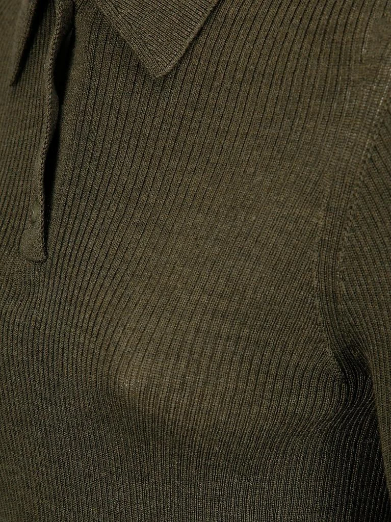 CECILIE BAHNSEN Oda Top Lightweight Knit Olive Grey 3