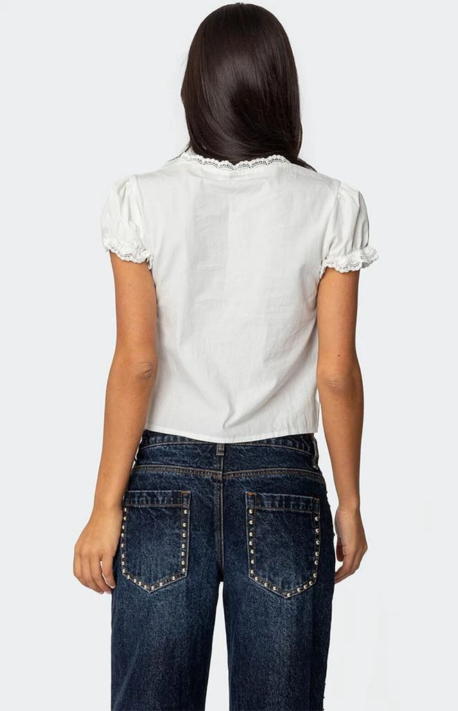 Edikted Cotton Lacey Tie Front Top 5