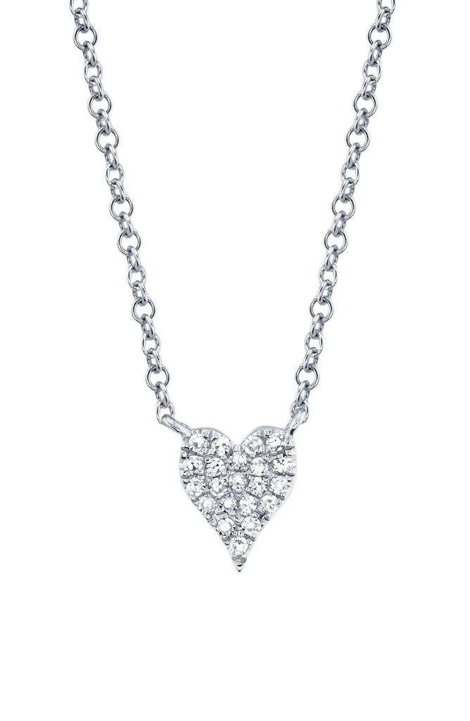 RON HAMI 14K White Gold Pave Diamond Heart Necklace - 0.05 ctw 1