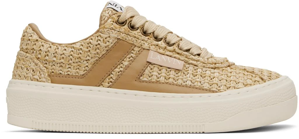 Lanvin Beige 'Lanvin' Cash Raffia Sneakers 1