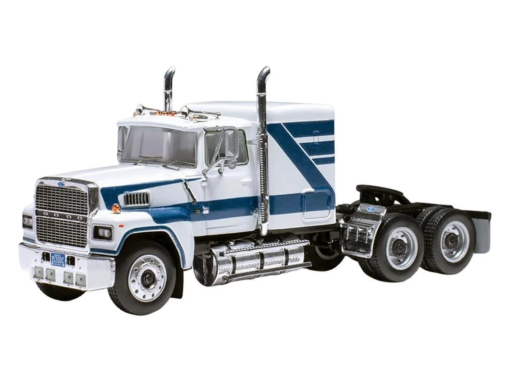 IXO 1978 Ford LTL 9000 Truck Tractor White with Blue Stripes 1/64 Diecast Model by  Models 2