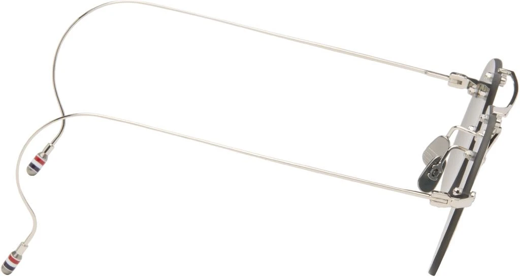 Thom Browne Silver Titanium Rimless Aviator Sunglasses 2