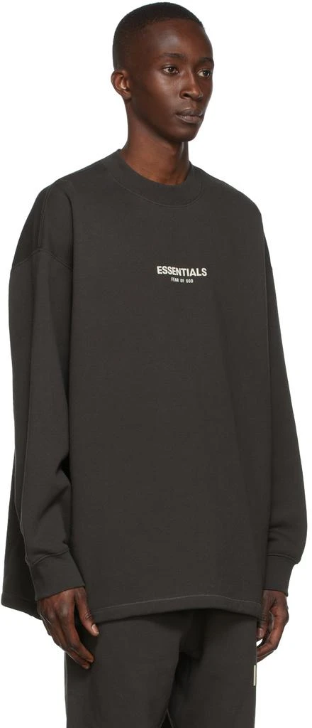 Essentials Black Relaxed Crewneck Sweatshirt 2