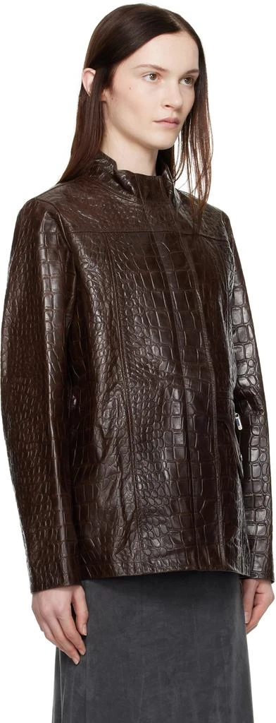 Saks Potts Brown Baba Leather Jacket 2