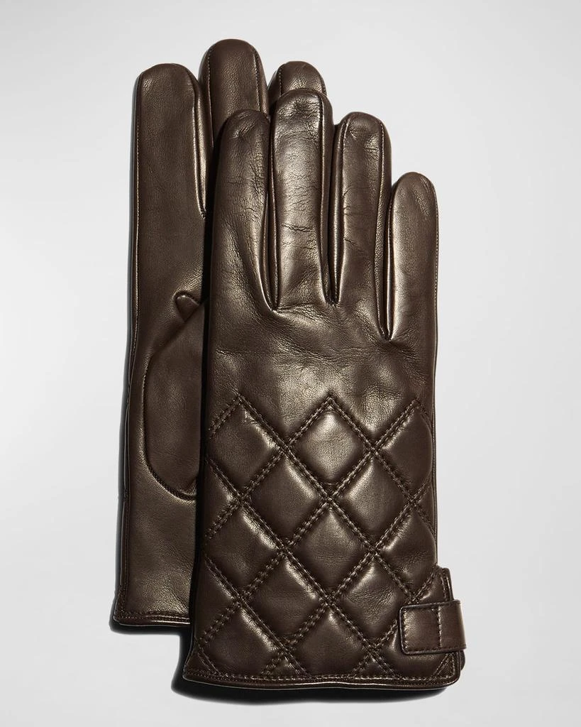 Guanti Giglio Fiorentino Men's Quilted Napa Snap Gloves with Cashmere Lining 1