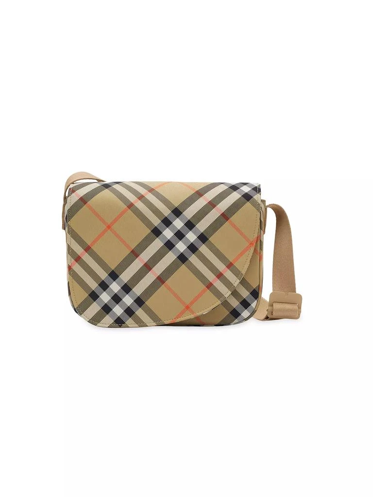 Burberry Kid's Check Nylon & Leather Messenger Bag 1
