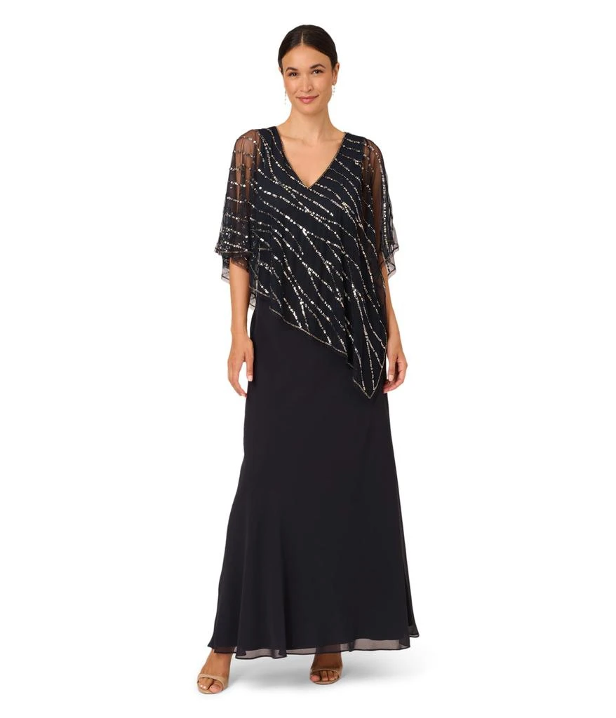 Adrianna Papell Beaded Popover Midi Dress 1