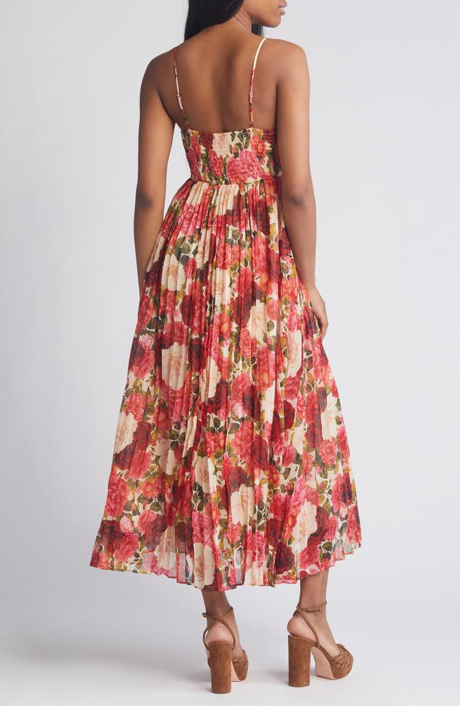 Moon River Floral Print Smocked Back Sundress