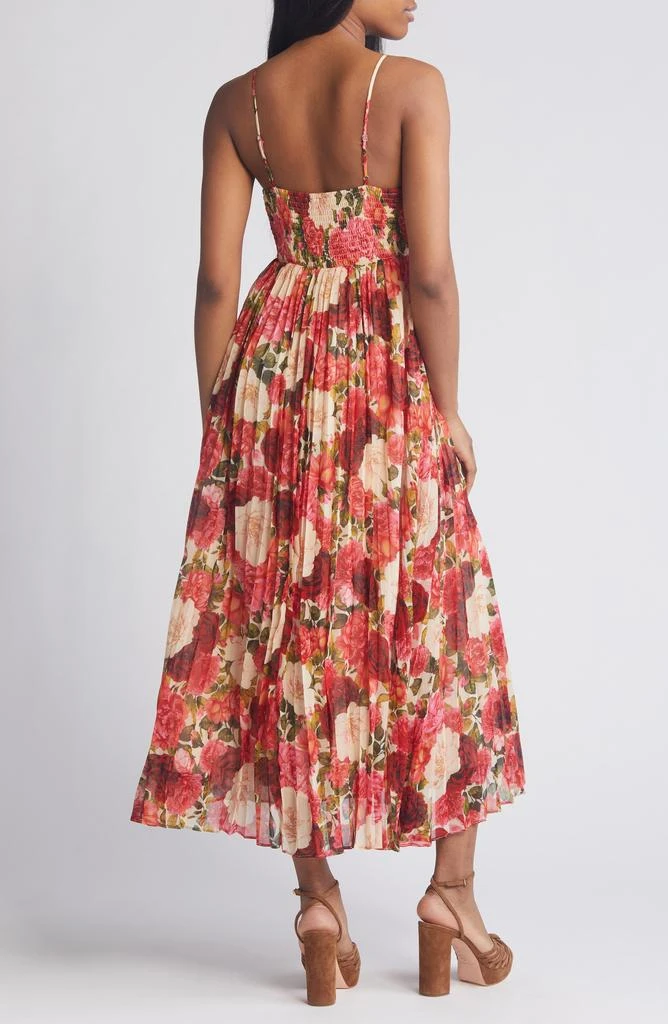 Moon River Floral Print Smocked Back Sundress 2