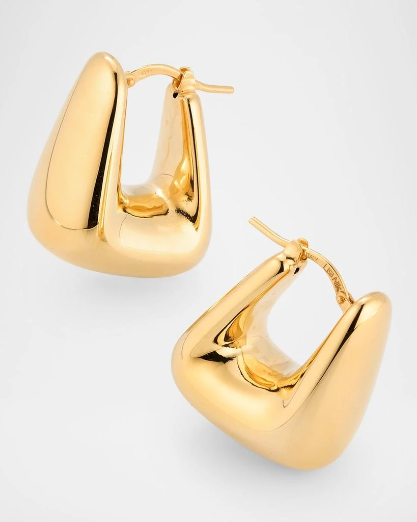 Lisa Nik Golden Dreams 18K Yellow Gold Squared Puff Hoop Earrings 3