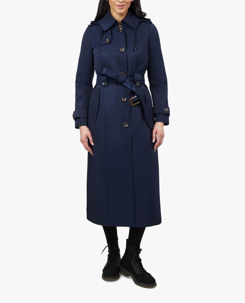 Women's Hooded Belted Maxi Trench Coat – On Sale Now with Up